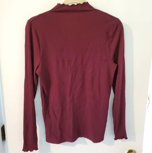 Loft ribbed mock neck shirt